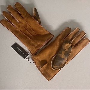 Peter Millar Brown Lambskin Leather Camo Glove